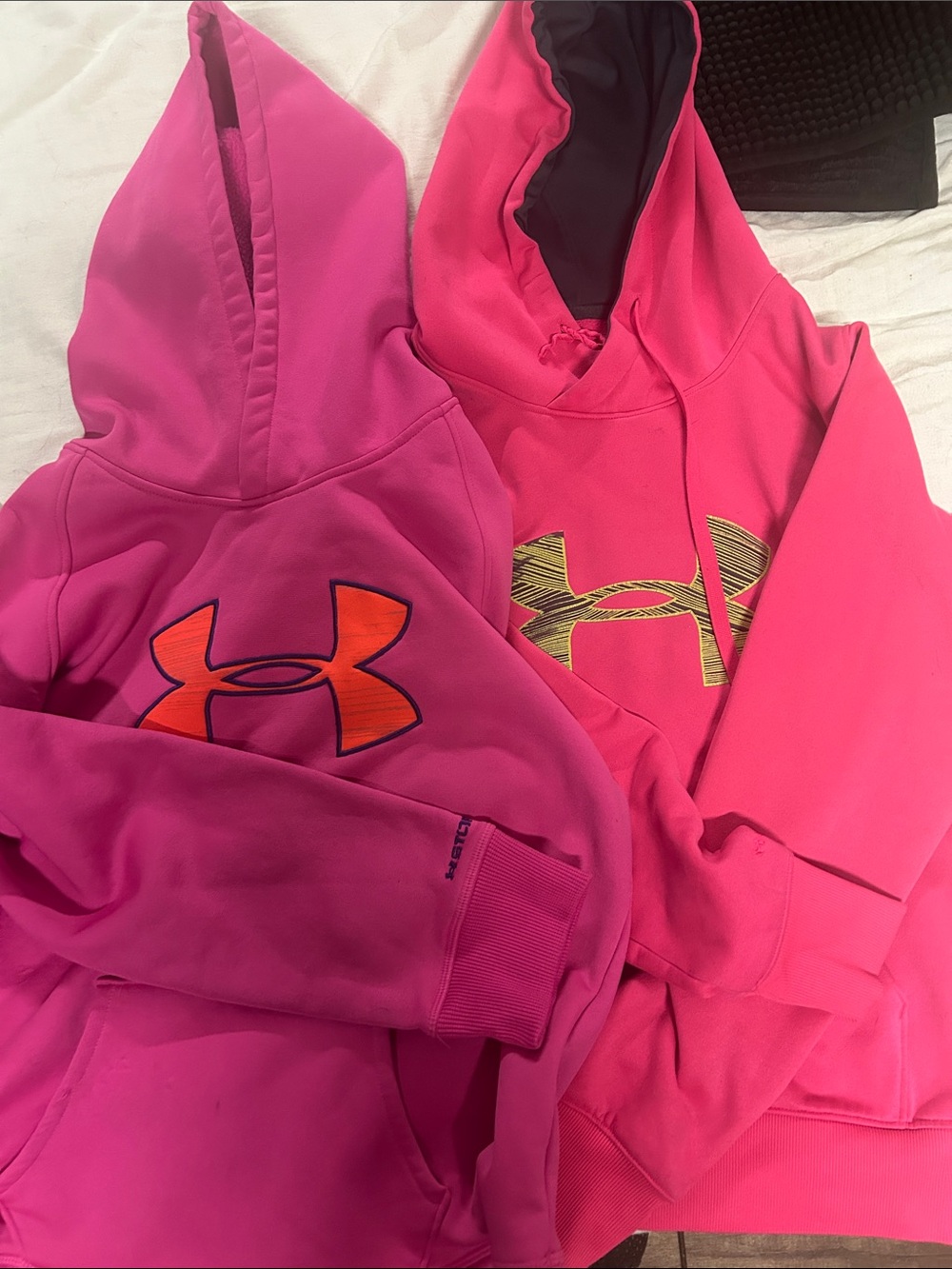 Under Armour Hot Pink Hoodie with Bright Orange Logo